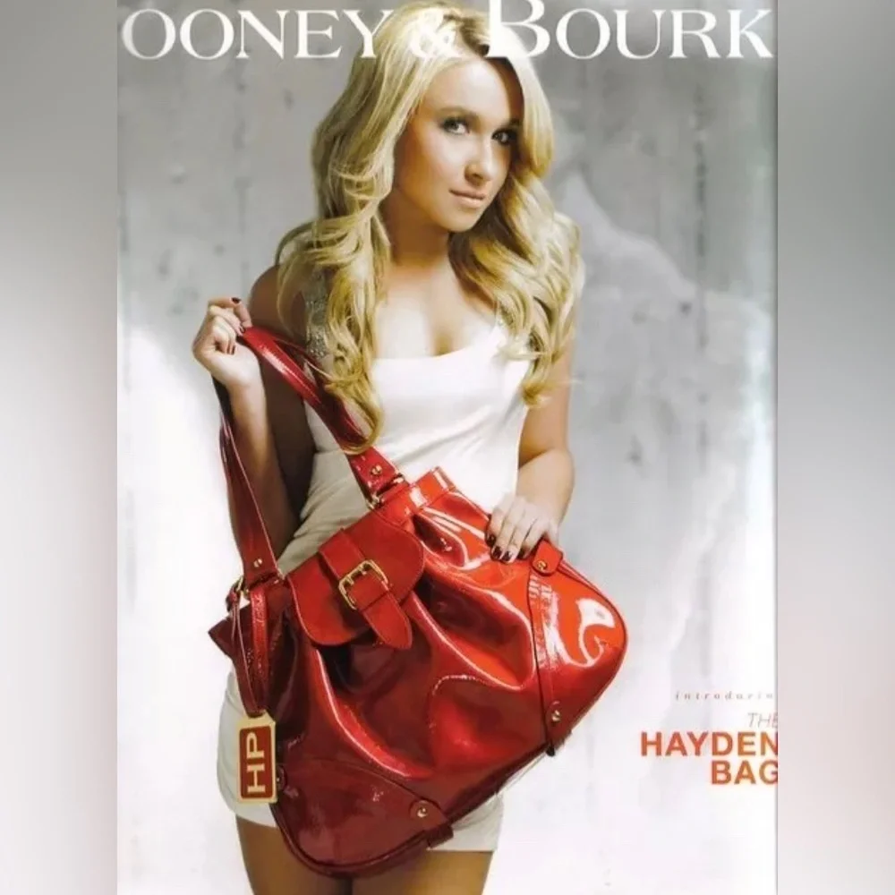 Dooney and Bourke Limited Edition Red Suede Hayden Panettiere (HP) Tote Bag Rare